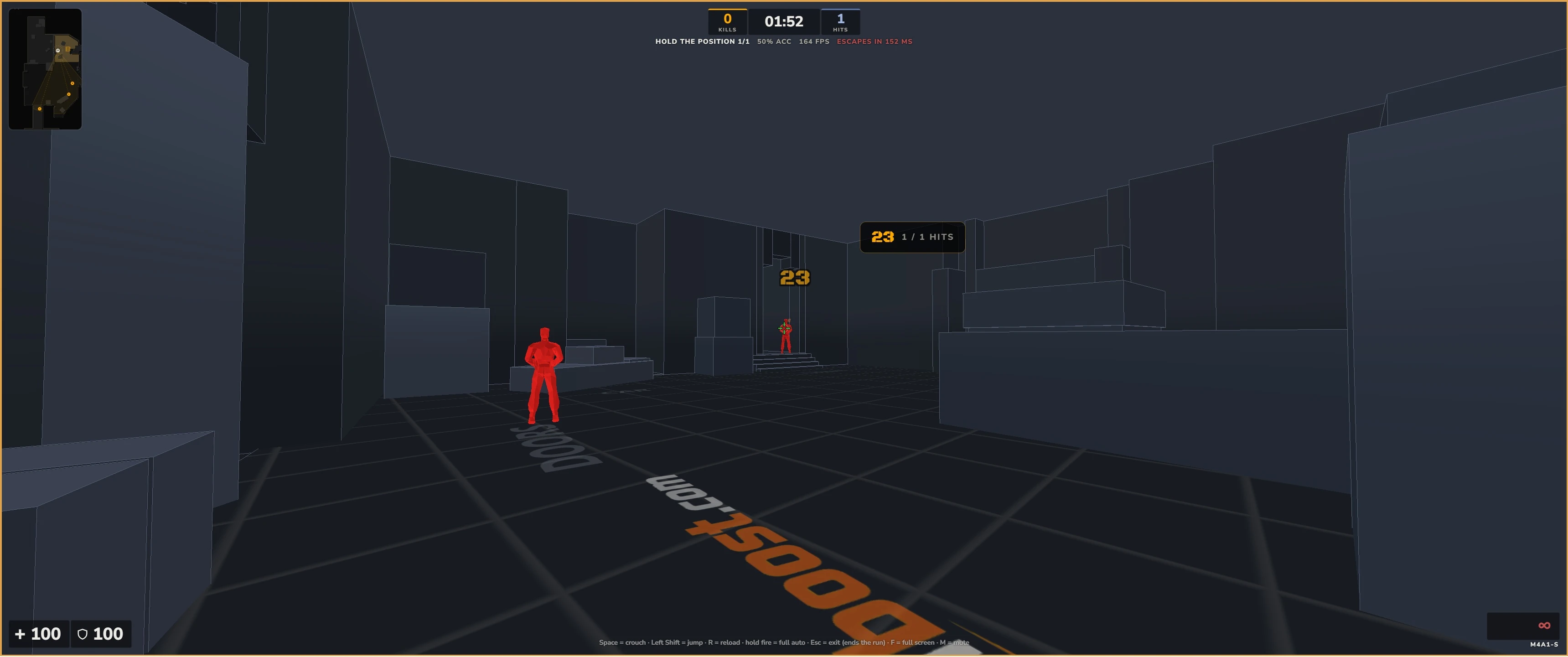 Two attackers entering bombsite B at once in ImbaAim, seen from the defender's position